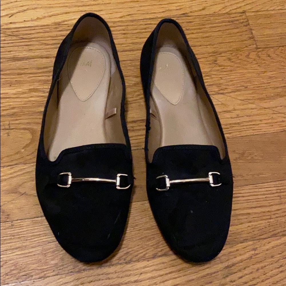 Black suede flats clogs mules sandals loafers